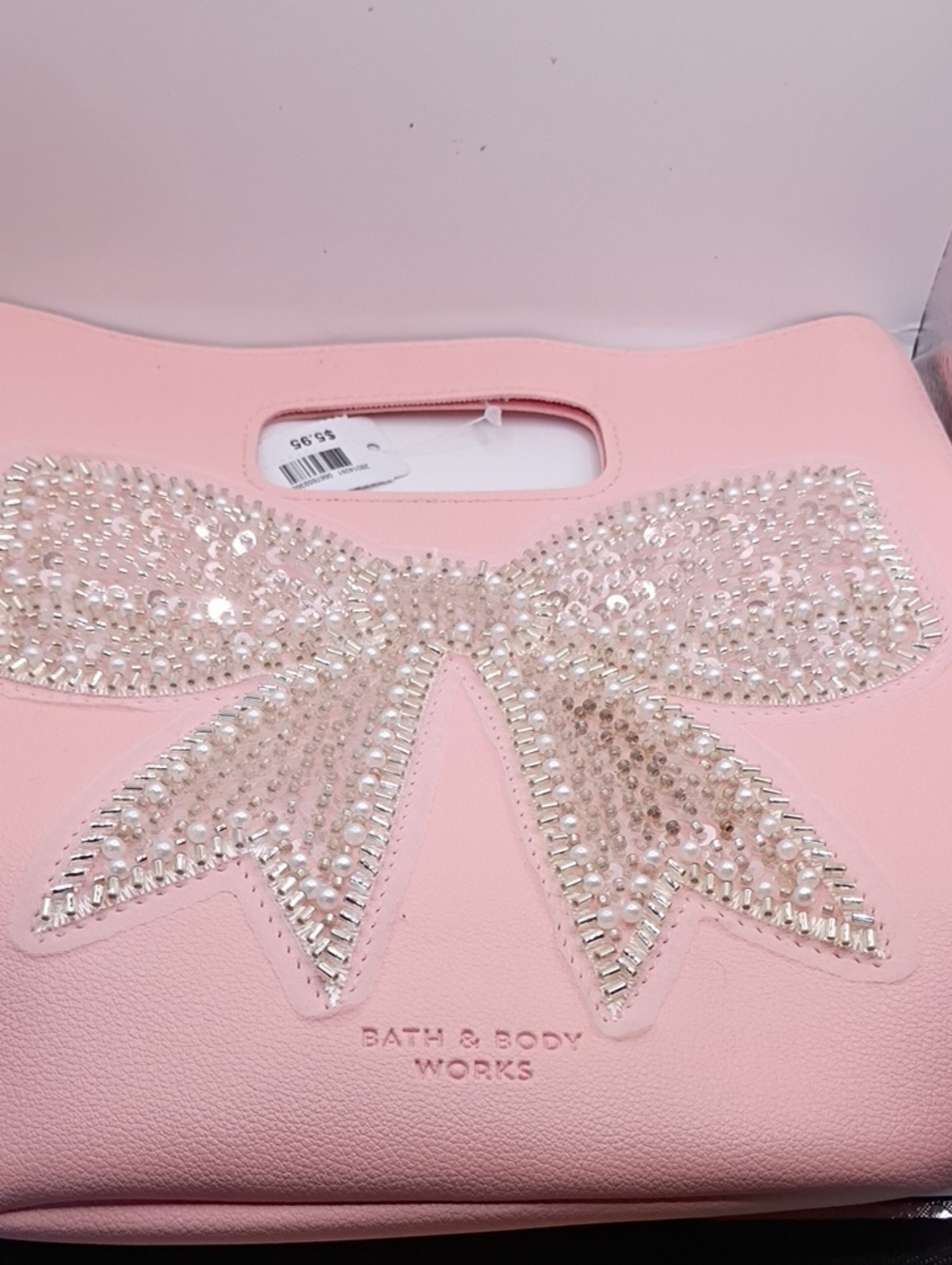 Bath & Body Works Pink Sequin Bow Mini Tote